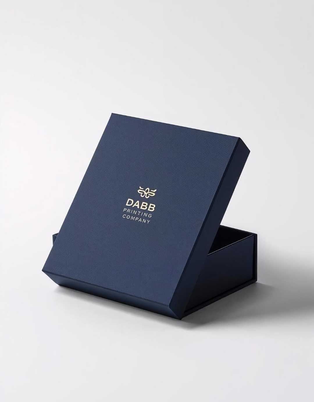 rigid boxes with gold foil logo